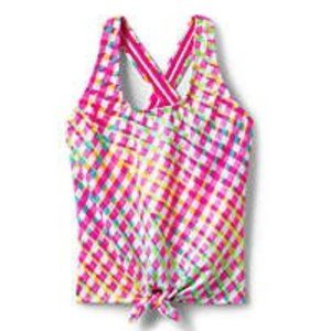 Lands' End Girl's Tie-front Tankini